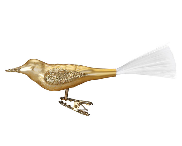 Vogel 10 cm, inkagold matt