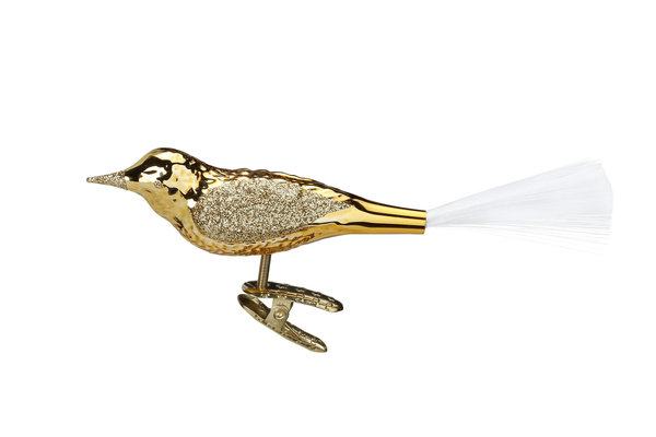 Vogel 10 cm, inkagold glanz